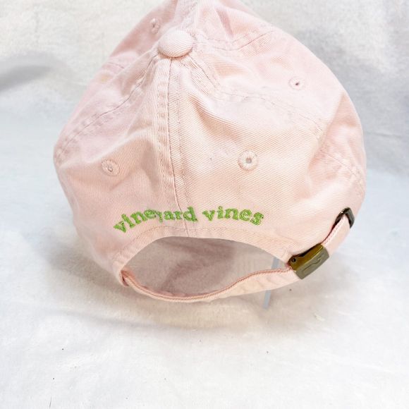 Vineyard Vines Women's Adjustable Baseball Cap Hat Powder Pink with Green Whale - Picture 3 of 8